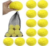 12 unids PU espuma silenciosa Pickleball para práctica interior garaje gimnasio Uso bajo ruido Diseño para principiantes entrenamiento amigable Taladros (amarillo)