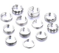 12 unids/Set anillo de dedo del Pie Simple de Moda aleatoria para Mujer joyería de Playa de Pie Ajustable Practical