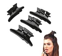 12 unids/set clip de salón de sujeción de mariposa negra, pinza de pelo de herramienta de peluquería de PP, para peluquería, niñas y mujeres de pelo largo