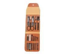 12 Unids/set Juego de Cortadores de Tijeras para Uñas de los Pies de Tamaño Lavable para Tijeras para Uñas Juego de Cortaúñas, Marrón A,A