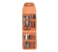 12 Unids/set Juego de Cortadores de Tijeras para Uñas de los Pies de Tamaño Lavable para Tijeras para Uñas Juego de Cortaúñas, Marrón B,A