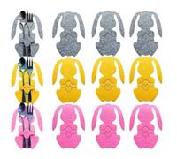 12 unids/set no tejido tenedores cuchillos lugar Esterillas colorido conejo mantel para Feliz Pascua partido Mesa decoración Mesa de suministro