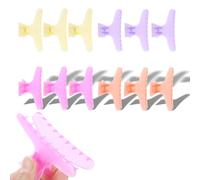 12 Unids/set Pinza de Pelo de Sujeción de Mariposa, Pinza de Pelo de Salón, Abrazaderas de Garra de Sección de Pelo Herramienta de Peluquería(pasador de pelo de cristal)