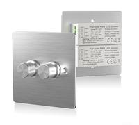 12 V 24 V LED regulador de intensidad de doble marcha, regulador giratorio 5 A para control de brillo Pwm para autocaravana, Barca, Camion, Illuminazione Nero Argento (plata)