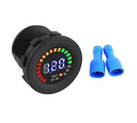 Kit de voltímetro de pantalla LED, 12V Monitor de batería voltímetro de LED digital impermeable DC con conectores de terminal, para barco Vehículo marino Moto Camión Atv Utv