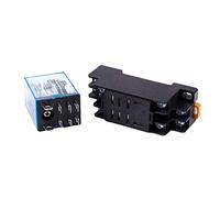 12 V DC Relé DPDT LY2NJ HH62P-L JQX-13F 10A con PTF08A Base Negro, Manual, Relé Eléctrico