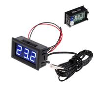 12 V Digital Thermometer For Aquarium & Fridge | -50~110°C Range, 0.1 Accuracy, 1m Probe | Waterproof Temperature Gauge With Red/Blue/Green LED | 5-12V Power, 18mA