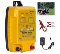 12 V Valla eléctrica con indicador LED, 1,5 - 3 julios, resistente al agua, sensor de corriente eléctrico, alcance 10 km, vallador eléctrico para ganado, ovejas, aves de corral y ganado