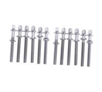 12 varillas de tensión de tornillo de tambor con arandelas, herramienta de reparación, accesorios inoxidables, kit de tambor de repuesto, tornillos cortos, accesorios XXL