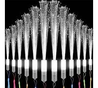 12 Varitas de Luz de Fibra Óptica con 3 Modos de Luz LED Intermitentes para Bodas, Fiestas de Cumpleaños y Eventos Especiales. Barras Luminosas de Neón con Varita de Fibra Óptica