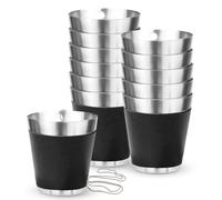 12 Vasos De Plástico Del Equipo De La Novia 30 Ml, Acero Inoxidable Negro, Cadena De Chupito Reutilizable para Fiestas, Decoración, Vasos Chupito, Bodas Y Despedidas De Soltera, Vasos De Chupito