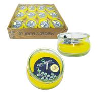 12 Velas de Citronela Antimosquitos en Tarro Bajo de Cristal Para Exterior | Velas Decorativas Aromáticas con Suave Olor a Limón | Vela Anti Mosquitos Para Jardín, Terraza, Camping y Picnic