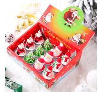 12 Velas de Té Artesanales de Cera Natural - Decoración Navideña con Motivos (Santa Claus, Muñeco de Nieve, Árbol de Navidad) para Adviento, Bodas y Decoración del Hogar