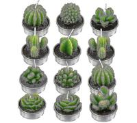 12 velas de té de cactus hechas a mano, delicadas y suculentas, ideales para fiestas y bodas.