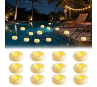 12 velas flotantes LED flotantes, velas flotantes, velas de agua, sin llama, flotantes en agua, para bodas, fiestas, piscinas, baños, 12 unidades