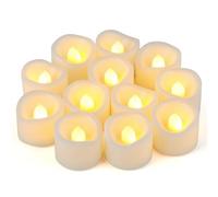 12 velas LED parpadeantes sin llama, funcionan con pilas/eléctricas parpadeantes, velas LED pequeñas a granel para Navidad, fiestas, festivales, decoraciones de Navidad, etc. (pilas incluidas)