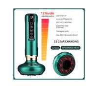 (12 velocidades verde) Masajeador eléctrico con ventosas al vacío GuaSha Anticelulítico Belleza Salud Raspado