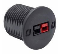 12 Volt Power PowerPort-1 Anderson Powerpole Receptáculo de montaje en panel con conector PP15/45, terminales de 30 A, cubierta resistente a la intemperie, 12-14 AWG, fabricado en Estados Unidos