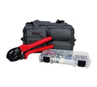 12 Volt Power PP15,30,45A Series Kit de herramientas de crimpado con funda de transporte, crimpadoras y conectores surtidos