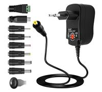 12 W - Adaptador de corriente universal AC/DC 3 V, 4,5 V, 5 V, 6 V, 7,5 V, 9 V, 12 V, con 8 conectores DC Transformador de alimentación multivoltaje para luz Router TV Box Cámara Tableta 1000 mA Max