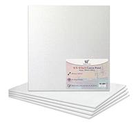 12 x 30,5 cm / 30,5 x 30,5 cm Panel de lona en blanco estirado tableros de artista imprimados, 100% algodón para pintura al óleo, pintura acrílica, medios mixtos, lienzo blanco (12 x 12 pulgadas - 5 tablas)