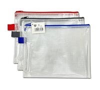 12 x A5 Tuff Bag Escuela Impermeable Almacenamiento Fuerte Estuche Pluma Bolígrafo Cartera con Cremallera (Tamaño 245 x 175 mm)