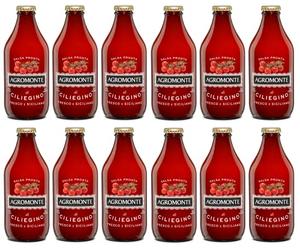 12 x Agromonte Salsa Pronta di Pomodorino Ciliegino salsa de tomates cherry preparada salsa tomate salsa tomate salsa puré de tomate botella de cristal de 330 g