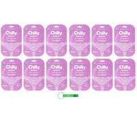 12 x Chilly Mascarilla íntima - Mascarilla íntima calmante - Ideal después de la depilación y en caso de molestias leves. Cada paquete contiene una máscara + llavero Beni Culinari gratuito