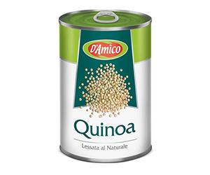 12 x D'Amico Quinoa Lessata al Natural Quinoa Hervido en la naturaleza sólo 3 ingredientes de agua, quinua, sal 400 g lata