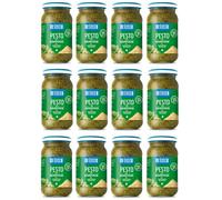 12 x De Cecco Pesto alla Genovese con Parmigiano Reggiano senza aglio Pesto con albahaca fresca, Parmigiano Reggiano sin ajo 190 g Salsa italiana