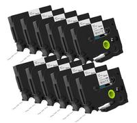 12 x DOREE Tze231, compatible con Brother tz 231 TZ-231 P-touch cinta de escritura negra sobre blanco, 12 mm tz bandas resistentes a los rayos UV, para P-touch Cube, P-touch H100LB,PTH100R,PT-H105