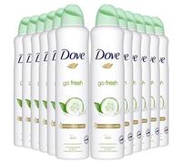 12 x Dove Go Fresh máxima de pepino té verde Desodorante Spray Desodorante 250 ml 48h