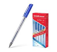 12 x ErichKrause rellenable transparente barril azul bolígrafos Fusion 0,7 mm