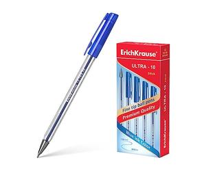 12 x ErichKrause rellenable transparente barril azul bolígrafos Fusion 0,7 mm