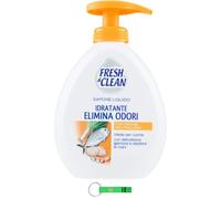 12 x Jabón líquido hidratante Fresh&Clean elimina los olores, ideal para la cocina, higiene y desodoriza las manos, 300 ml + llavero Beni Culinari gratuito