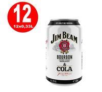 12 X Jim Beam Y Cola 330 Ml Lata 10% Vol. DE UN SOLO USO