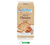 12 x Mulino Bianco Pastel Cornetti Integrali integrali Croissant Snack con 100% harina integral de trigo briosche 240 g (cada paquete contiene 6 croissants) + llavero Beni Culinari gratis