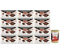 12 x Novi Fondentenero Ripieno, chocolate extremadamente amargo relleno con crema oscura, 72% cacao, 105 g + lata italiana gourmet Polpa di Pomodoro de 400 g