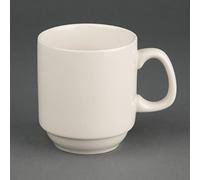 12 x Olympia Marfil Apilamiento tazas 285 ml 10 oz Porcelana taza de té café restaurante