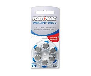 12 x Rayovac Implant Pro + implante Cochlear 675 PR44 - Pilas para audífonos Azul (= 2 x 6 Ampolla)
