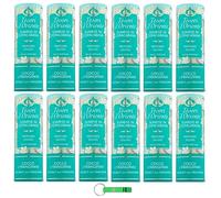 12 x Tesori d'Oriente Perfume sólido, sin agua ni alcohol, coco y frangipani, aroma fresco y suave Profumo Solido Cocco, 7 ml + llavero Beni Culinari gratuito