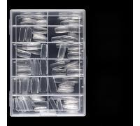 120/140 Uñas postizas transparentes de ataúd, accesorios de manicura falsas, puntas acrílicas a presión para extensiones fáciles, uñas cortas de ballet