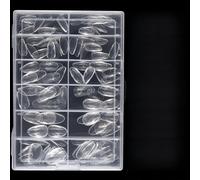 120 / 140 uñas postizas transparentes tipo ataúd, accesorios de manicura acrílicas, puntas de presión para extensiones fáciles de aplicar a presión