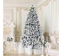 120-300cm White Snow PVC Flocking Christmas Tree Christmas Snowflake Scenery Decoration Tree For Christmas Ornaments & New Year Indoor Outdoor Party Decor(3m/10ft)