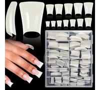 120/504 uñas cortas curvadas de pato, media cubierta, uñas a presión, uñas aptas para principiantes, para un fácil arte de uñas