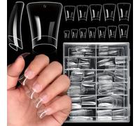 120/504 uñas cortas curvadas de pato, media cubierta, uñas a presión, uñas aptas para principiantes, para un fácil arte de uñas