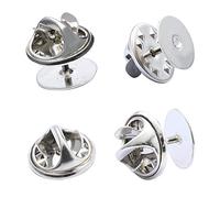 120 alfileres de corbata en blanco con 120 piezas de cierre trasero (plateado)