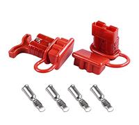 120 Amp 2 conectores de batería 120 A conexión rápida + 2 piezas 120 A mango conector de alimentación de batería + 1 tapa antipolvo (Rojo, 4 AWG)