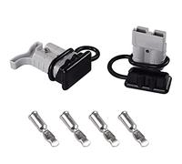 120 Amp 2 Pcs Conector de batería 120A conexión rápida desconexión + 1 pieza 120A amp mango conector de alimentación de batería + 2 piezas tapa antipolvo (gris, 4 AWG)