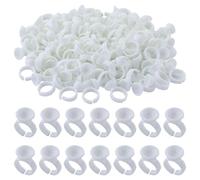 120 anillos de pegamento para pestañas, Soporte de Pegamento para Pestañas, anillo en forma de corazón, soporte de plástico para extensión de pestañas, taza rosa